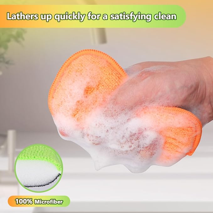 GLIMGLINT 12Pack Dish Sponges Kitchen, Non-Scratch Microfiber Sponges - Image 4