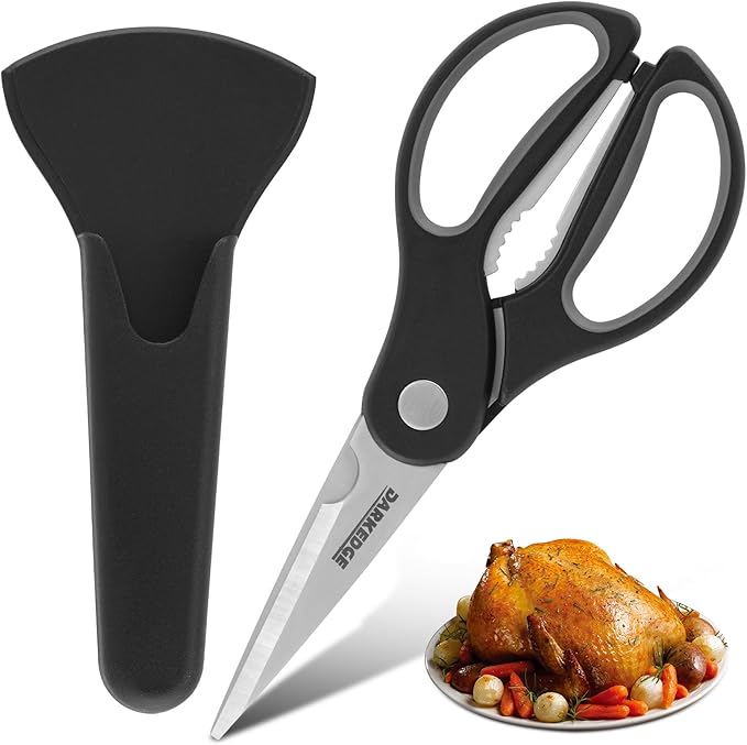 Kitchen Scissors with Magnetic Holder Heavy Duty Magnetic Scissors by DARKEDGE