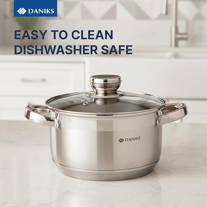 Daniks Standard 3 Quart Stainless Steel Stock Pot - Image 7