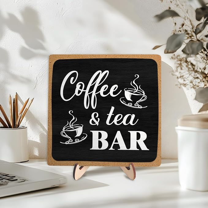 Coffee Bar Decor Sign, Rustic Wooden Plaque Coffee Sign - Image 5