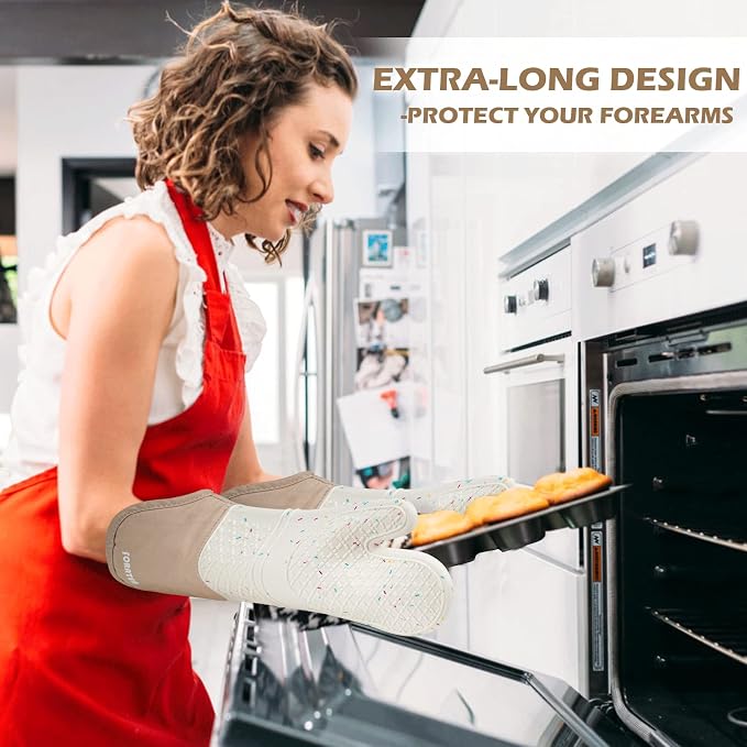 Extra Long Silicone Oven Mitts - Image 4