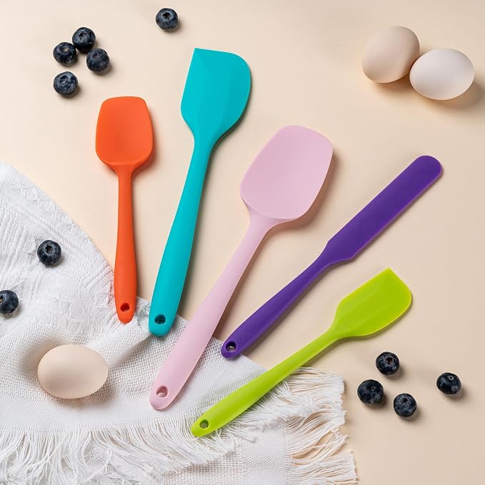 Silicone Spatula Set, 5 Piece Food Grade Rubber Spatulas - Image 6
