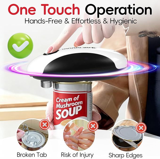 YARRAMATE Electric Can Opener, One Touch Rechargeable Automatic Can Openers - Image 2