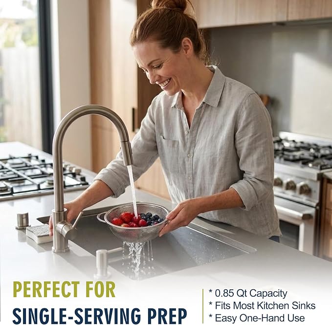 Palksky Small Colander Set of 2, 800 mL / 0.85 Qt Stainless Steel Mini Colanders - Image 2