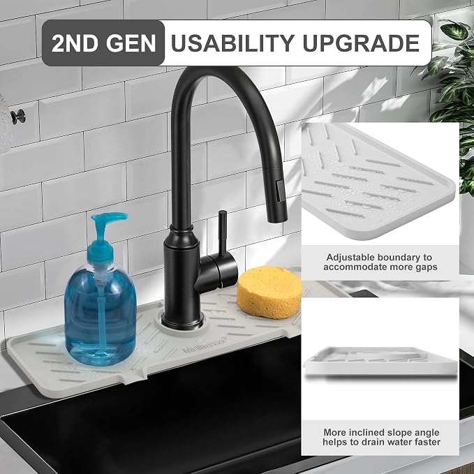 Silicone Faucet Mat for Kitchen Sink – Gen 2 Splash Guard - Image 3