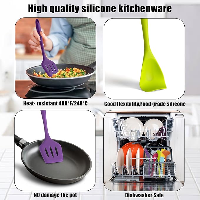 KAY RUK Kitchen Silicone Utensil Set, Food Grade Safety Silicone Utensils - Image 2