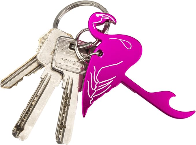 SWATOM Pink Flamingo 6PCS Bottle Opener Keychain Beer Openers Tool Key Chain - Image 5