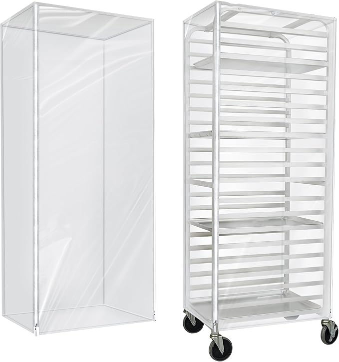 BIEAMA Bun Rack Cover – 20 Tier Commercial Bakers Racks Sheet Pan Rack Cover PVC by BIEAMA