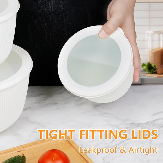 BoxedHome Mixing Bowls with Lids Set, 4 Packs BPA-Free Plastic Prep Bowls - Image 4