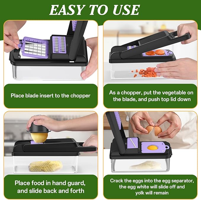 HomeHacks Vegetable Chopper Vegetable Cutter, 15 in 1 Kitchen Gadget, Onion - Image 6