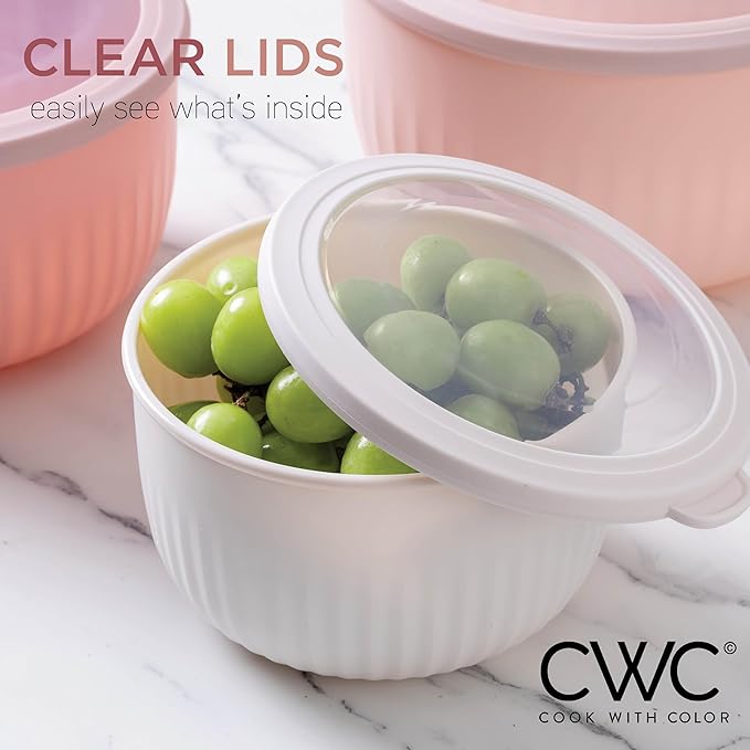 COOK WITH COLOR Prep Bowls with Lids- Wide and Deep Nesting Plastic Small - Image 6