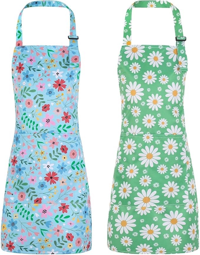 2 Pack Kids Apron, Cute Cooking Aprons, Waterproof Art Apron - Image 8