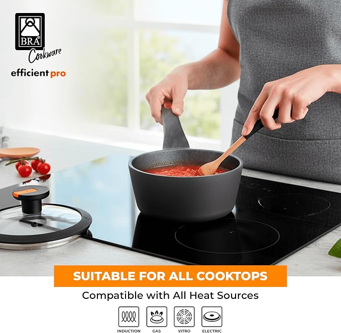 BRA COOKWARE Efficient Pro Nonstick Saucepan w/Lid | 6.3 Inch 1.13 Quart - Image 4