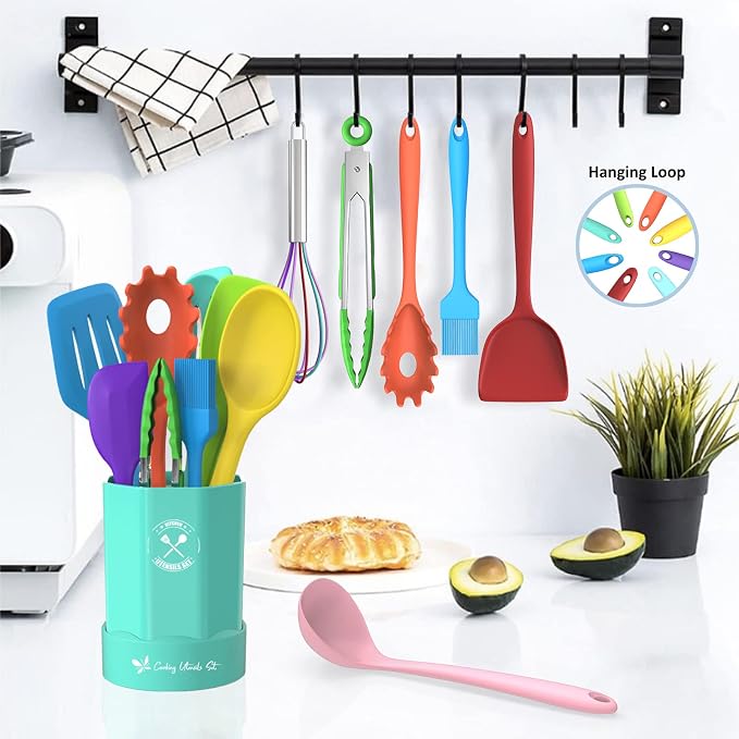 Silicone Kitchen Utensils Set, 16-Piece Silicone Cooking Utensils by Deedro - Image 5