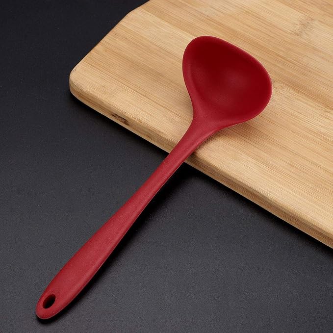uxcell Silicone Soup Ladle Spoon 8.5 Inch Heat Resistant to 450°F One Piece - Image 2