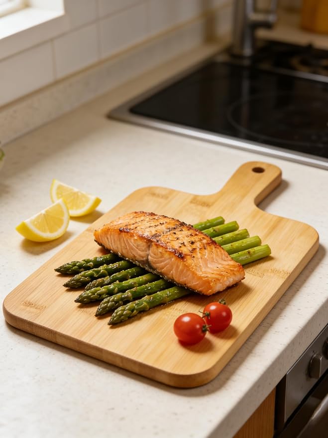 ZeQi Bamboo Cutting Board with Handle, Wooden Cutting Boards, Chopping Board - Image 2