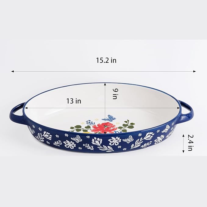 Baking Dish Casserole Dish Ceramic Au Gratin Baking Dish Lasagna Pan Oval - Image 7