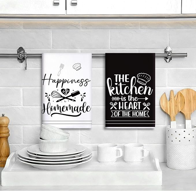 Sratte 6 Pcs Kitchen Decor Accessories Set Farmhouse Towels Pot Holders Oven - Image 2