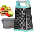 Ourokhome Cheese Grater with Handle, Stainless Steel Box Grater, 4 Side Kitchen by Ourokhome