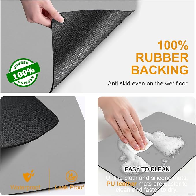 Dish Drying Mats for Kitchen Counter, Waterproof Coffee Mat for Countertop - Image 6