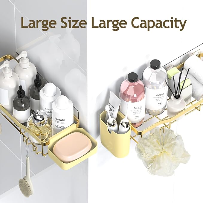 NESOMI Shower Caddy Adhesive Shower Organizer 7-Pack, Rustproof Stainless Steel - Image 9