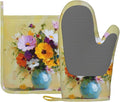 Vintage Flower Heat-Resistant Oven Mitts and Pot Holder Kitchen Non-Slip by Unknown