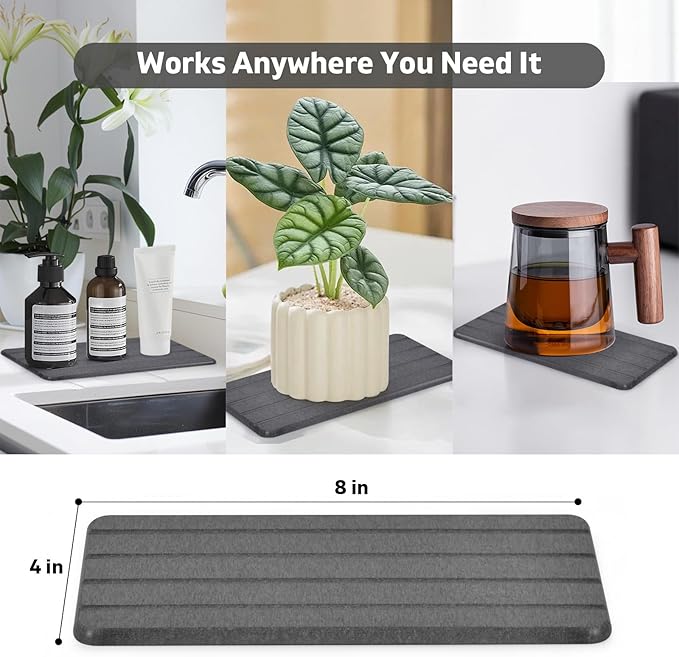 2 PCS Extra Large Stone Dish Drying Mat - Image 4