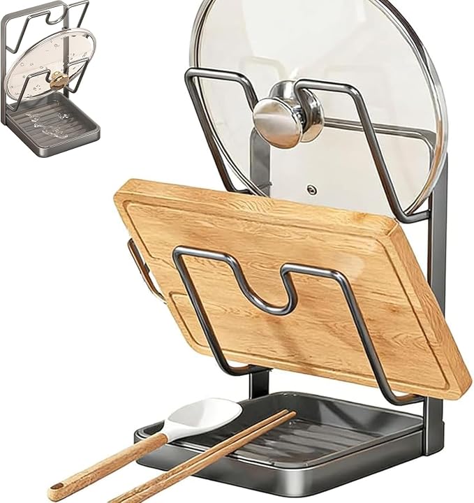 Lispin 2026 Upgraded Kitchen Pot Lid Storage Rack, Lid Holder While Cooking by Unknown