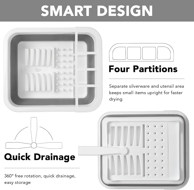 Tiawudi Collapsible Dish Drying Rack, Pop Up Dinnerware Drainer, Portable Plate - Image 5