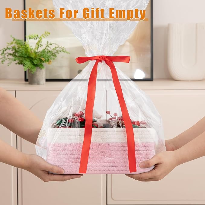 OIAHOMY 4 Pack Storage Baskets for Organizing, Small Bins for Shelves, Cute - Image 5