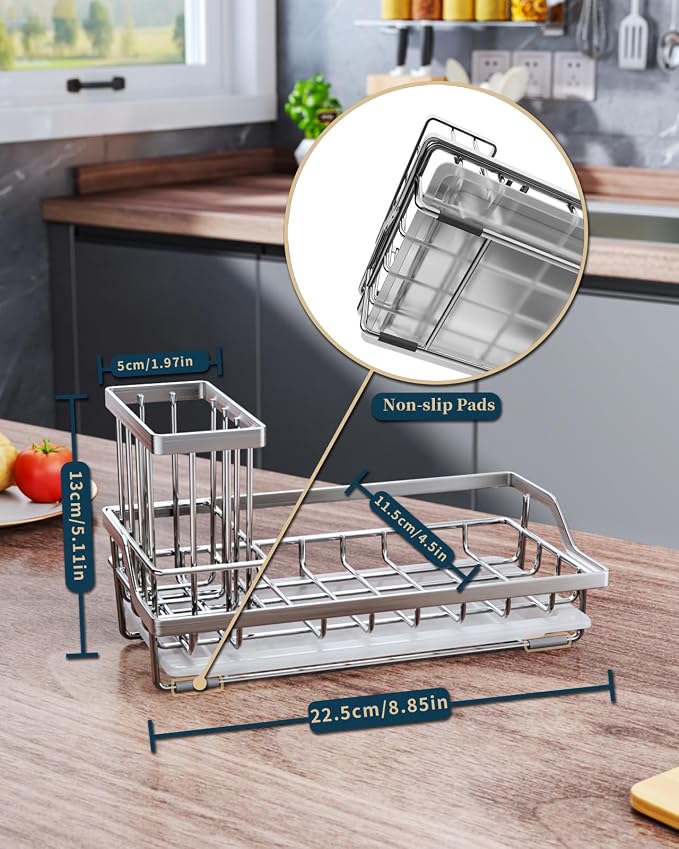 Consumest Sink Caddy, Kitchen Sponge Holder - Image 7
