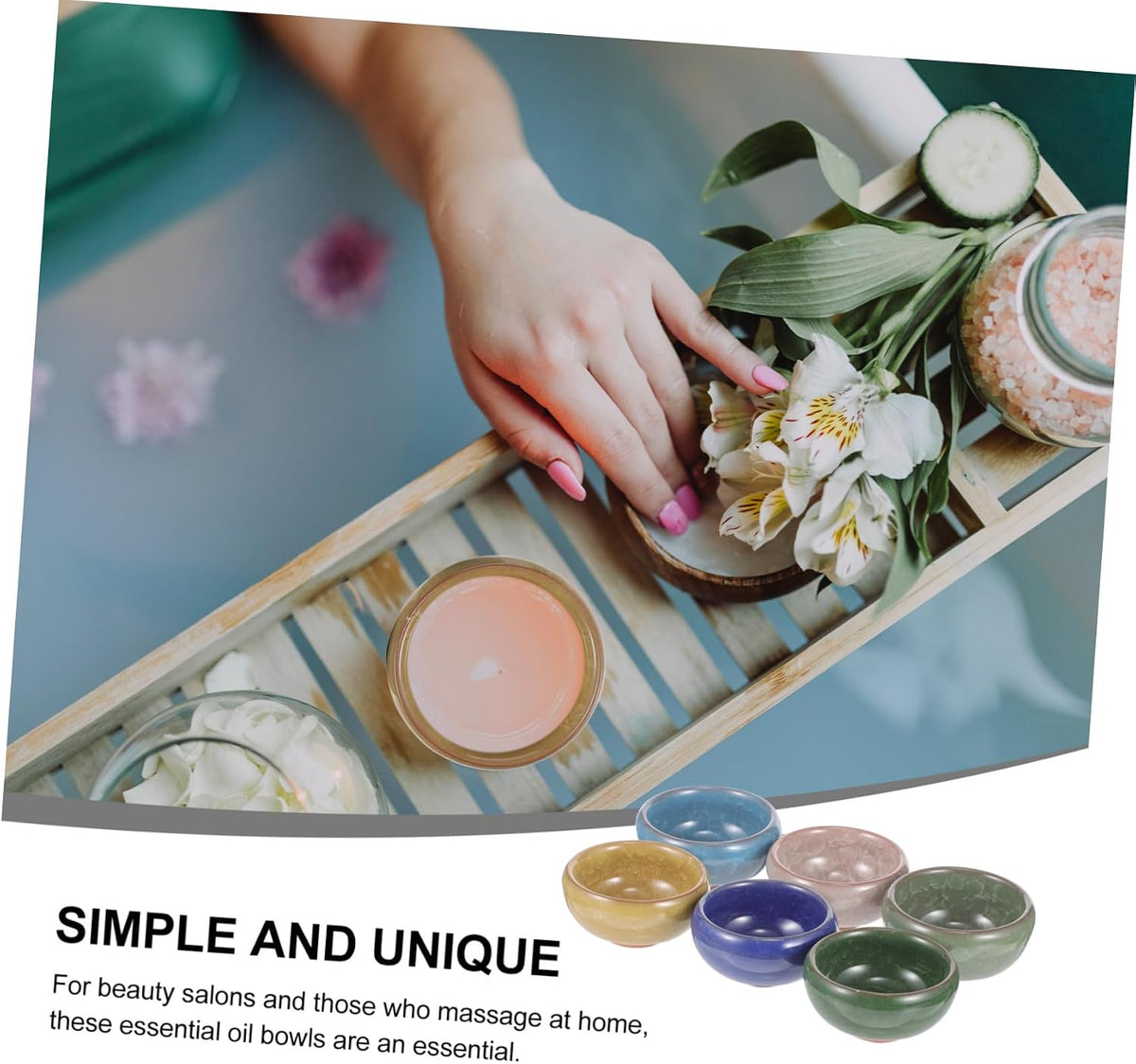6Pcs Ice Cracked Ceramic Essential Oil Mixing Bowls for Spa