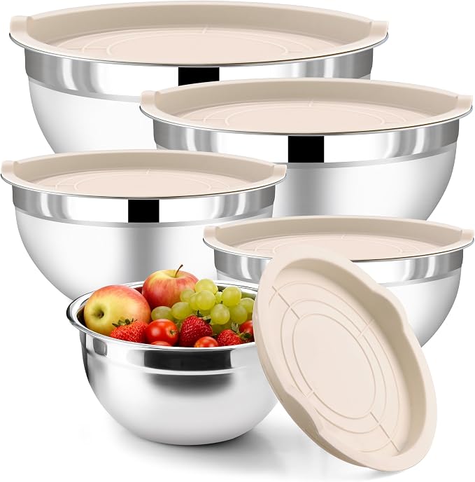 5 Piece Stainless Steel Mixing Bowls by Funnydin
