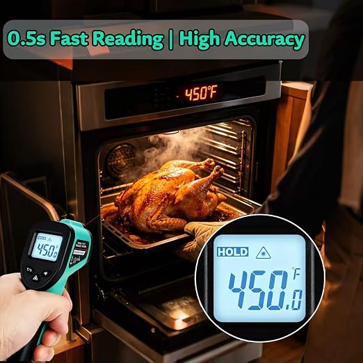 Infrared Thermometer Gun, -58℉~1022℉| Digital Laser Temperature Gun - Image 3