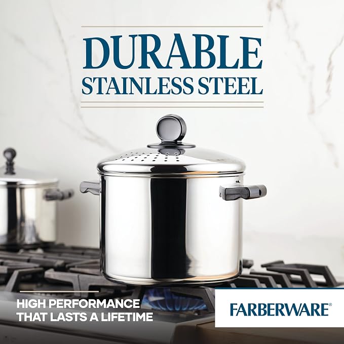 Farberware 70755 Classic Series Stainless Steel 8-Quart Covered Straining - Image 5