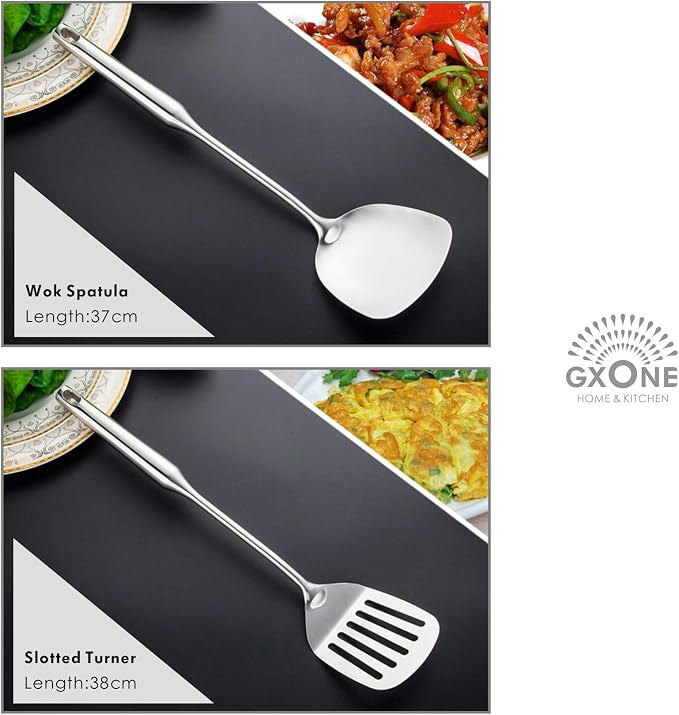 Kitchen Utensil Set – 6 Piece Stainless Steel Cooking Utensils - Image 2