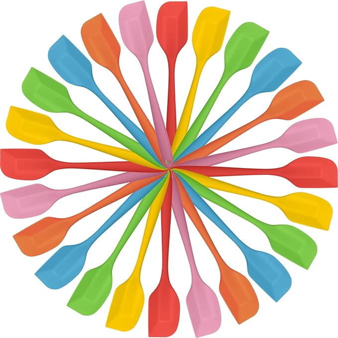 Irenare 24 Pcs Mini Silicone Spatulas Bulk 8.3 Inch Heat Resistant Scrapers by Irenare