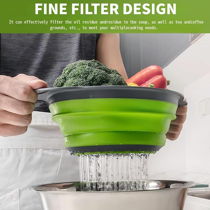 Silicone Colander Collapsible Strainers Set - Image 3