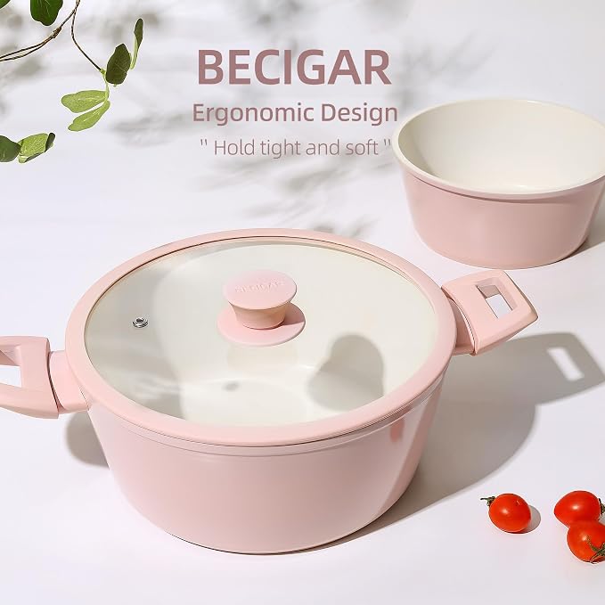 BECIGAR 23pcs Ceramic Pots and Pans Set, Nonstick Detachable Handle Cookware - Image 4