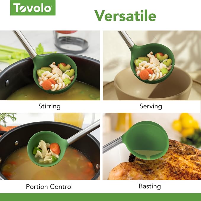 Tovolo Silicone Ladle With Stainless Steel Handle Deep Soup Ladle - Image 4