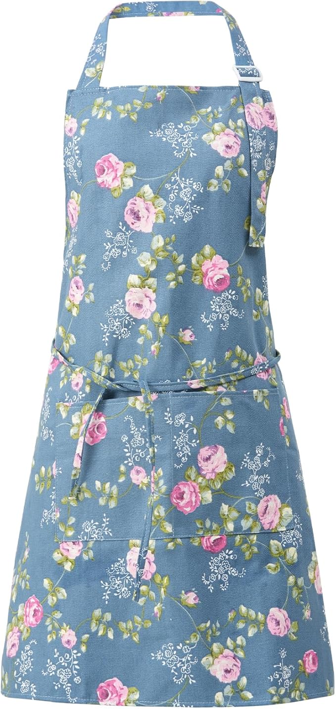 DILLMAN Aprons for Women with Pockets Cotton Linen Cooking Kitchen Baking Soft by DILLMAN