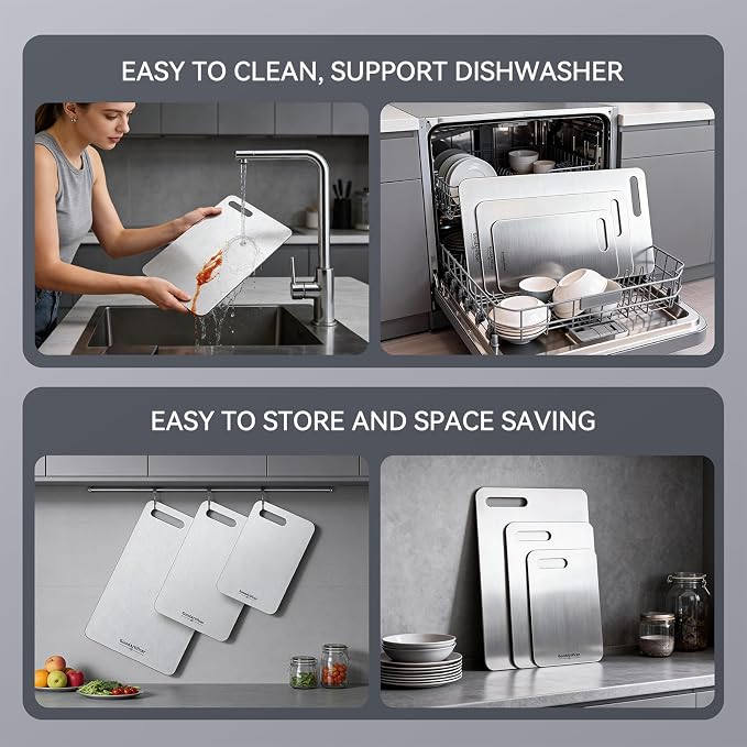 Titanium Cutting Boards, 100% Pure Titanium Kitchen Cutting Board, Double-Sided - Image 7