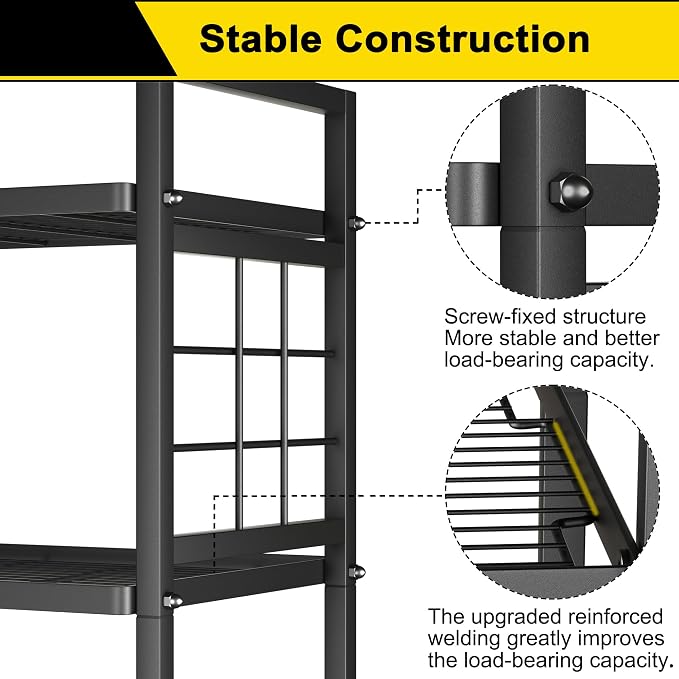 GIOTORENT 6-Wire Garage Shelving Storage Shelves, Metal Shelving Unit Pantry - Image 5
