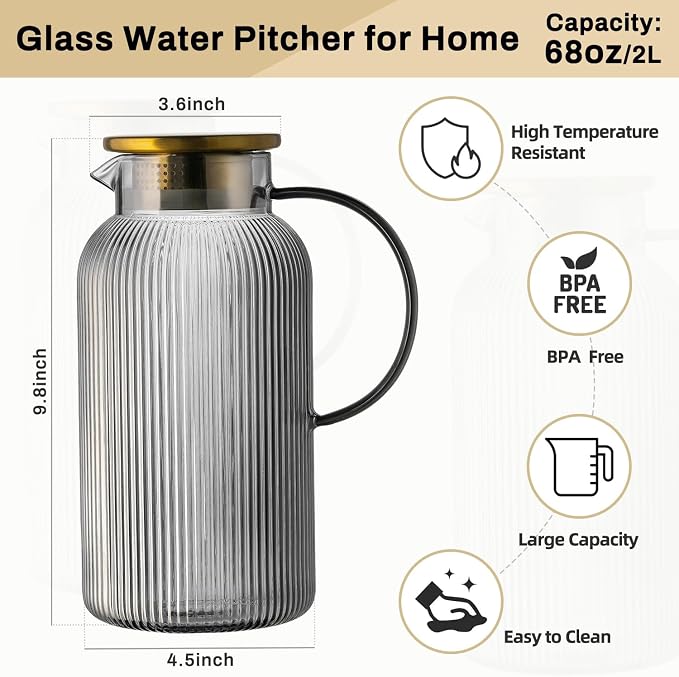 Buaic 2 PACK Glass Pitcher - Image 2