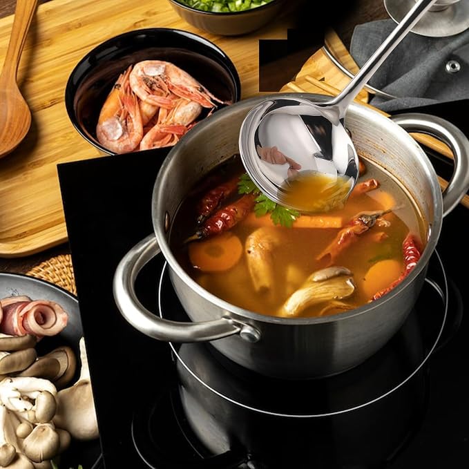 7.9'' Gravy Ladle Stainless Steel Silver Small Ladle Sauce Soup Ladles Mirror - Image 6