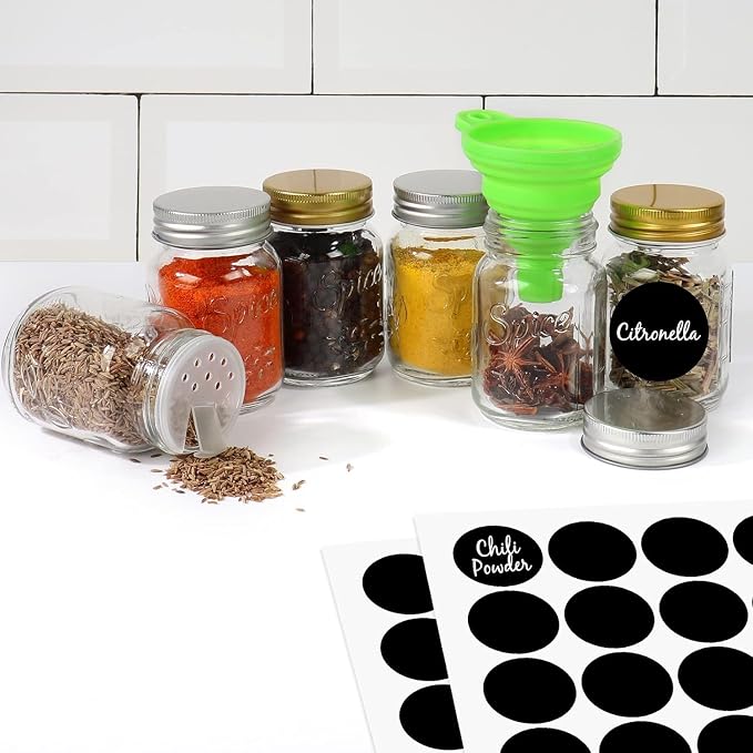 CycleMore 30 Pack 4oz Glass Mason Spice Jars, Round Spice Containers - Image 5