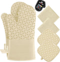 KEGOUU Oven Mitts and Pot Holders 6pcs Set, Kitchen Oven Glove High Heat by KEGOUUOvenMitt