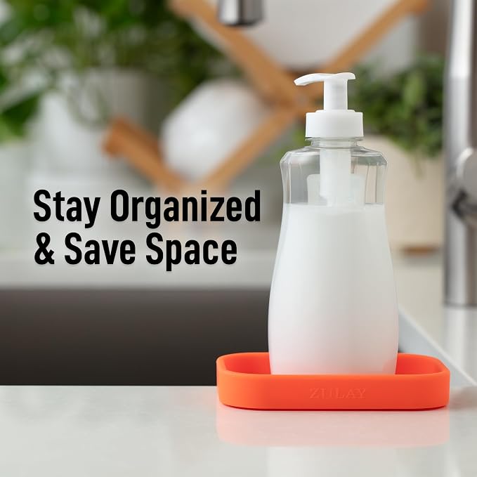Zulay Kitchen Small Silicone Sponge Holder – Space-Saving Sink Organizer Tray - Image 6