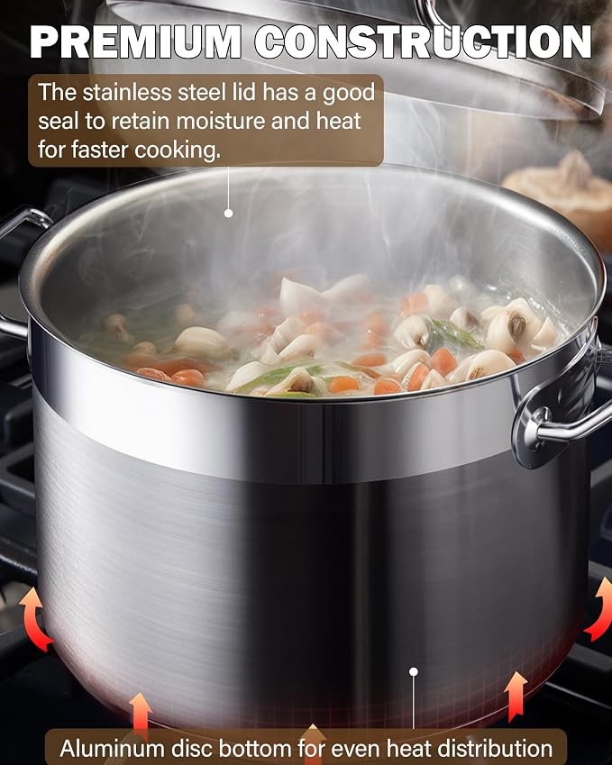 Cooks Standard 02616 Professional Grade Lid 30 Quart Stainless Steel Stockpot - Image 5