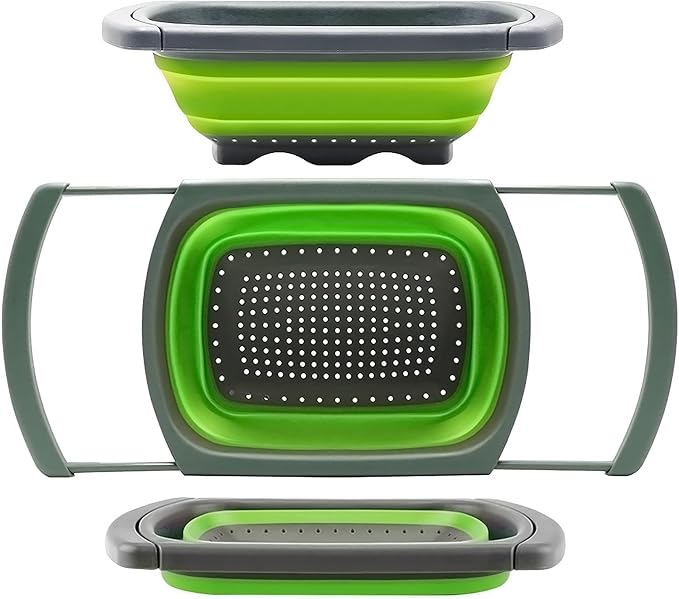 Qimh Colander collapsible, Colander Strainer Over The Sink Vegetable Fruit by Qimh